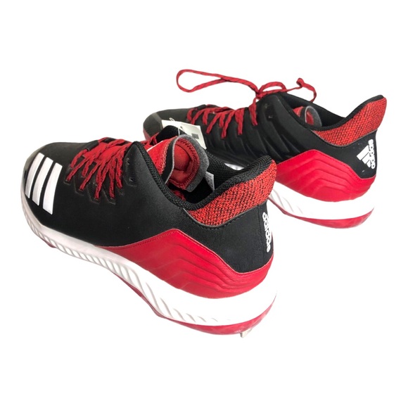 Adidas Mens Size 15 Icon Bounce Medal Baseball Cleats Shoes  Black Red NWT Sport - Picture 6 of 12